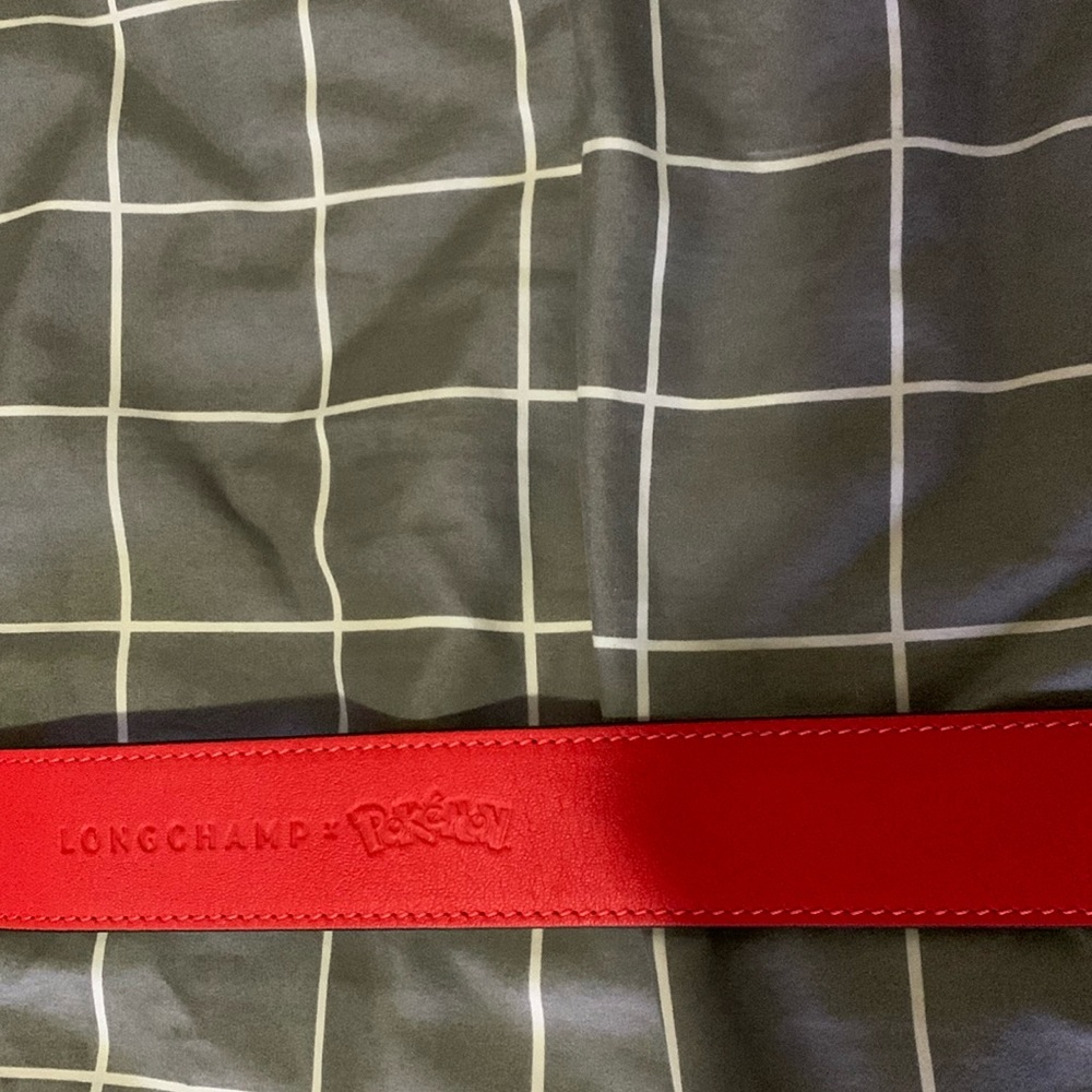 Brand New Le Pliage Cuir Pokemon Red Leather Travel Bag (NWOT) - Picture 12 of 15